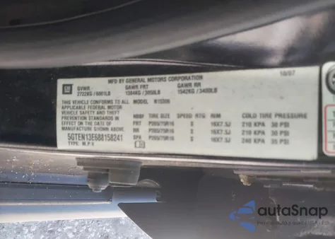 2008 Hummer H3 Suv z USA, uszkodzony, nr VIN 5GTEN13E688158241